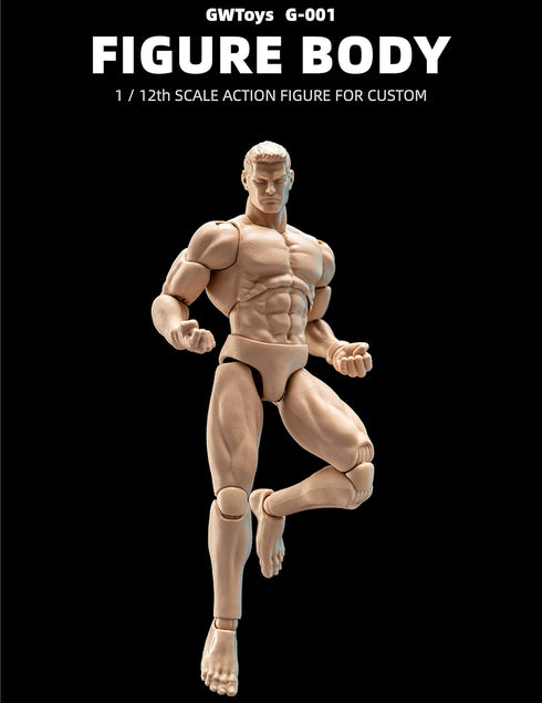 Lmzauet 1/12 Scale Action Figures Custom Muscle Male Figure Body