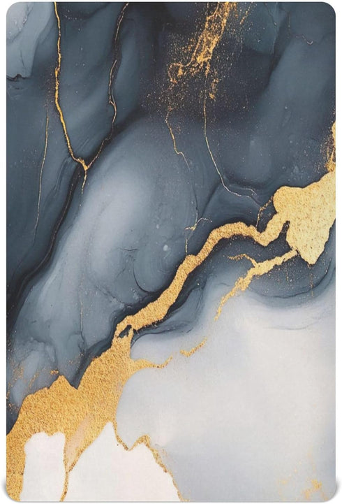 Qilmy 27 39 Gold and Black Marble Fitted Crib Sheet for Girls and Boys, Soft Breathable Baby Crib Sheets for Standard