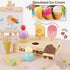 Playset 3 4 5 HERSITY Wooden Ice Cream Stand for Kids, Ice Cream Popsicle Toy Pretend Play Food Kitchen Accessories