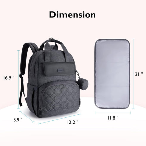 mommore Backpack Diaper Bag Large Travel Diaper Bags with Portable Changing Pad, Pacifier Case and Stroller Straps