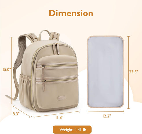mommore Backpack Backpack Neoprene Diaper Bag Small Baby Bag Travel Mini Diaper for Newborn with Insulated Pockets