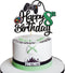 1 PCS Video Game Happy 8th Birthday Cake Topper, Glitter Cake Pick for Happy 8th Birthday Party Supplies Green