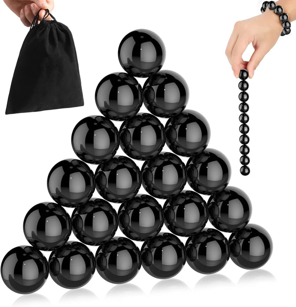 21Pcs Magnet Black Ball Fidget Toy, DIY Hematite Stones Toys for Adults,