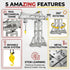 PANPAPA 273pcs 3 1 Set,Erector Sets 8-12,DIY Metal Building Toys, in Tower Crane & Frame Crane & Windmill Metal Model