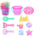 LotFancy Beach Toys for Kids, 10 PCS Snow Toys for Toddlers 3-10, Sand Buckets and Shovels, Sandbox Toys