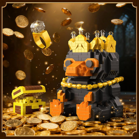 Set, 14+ (950 Vziimo Magic Animals Building Animal Toys with Necklace, Ring, Treasure Box & Crown, MOC Animal Building