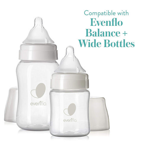 3 6ct Evenflo Feeding Balance + Wide Neck BPA-Free Silicone Medium Flow Baby Bottle Nipple - Months+