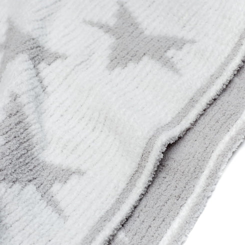40" 30" 100% Smilo Baby Blanket with Reversible Gray & White Unisex Star Design - x Super Soft and Fluffy Warm
