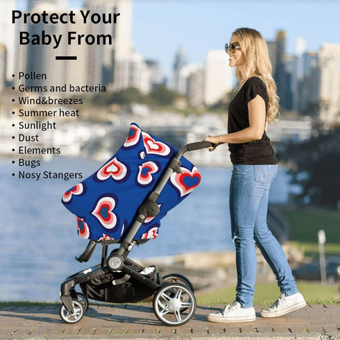 Schgap Hearts Car Seat Cover for Baby, Soft Stroller Cover Nursing Cover Breastfeeding Baby Carrier Covers for Shower