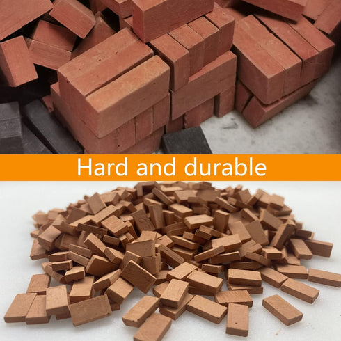 560 Cayway Mini Red Wall Bricks - Pcs, Ideal for Landscaping, Dollhouse Miniature Gardens