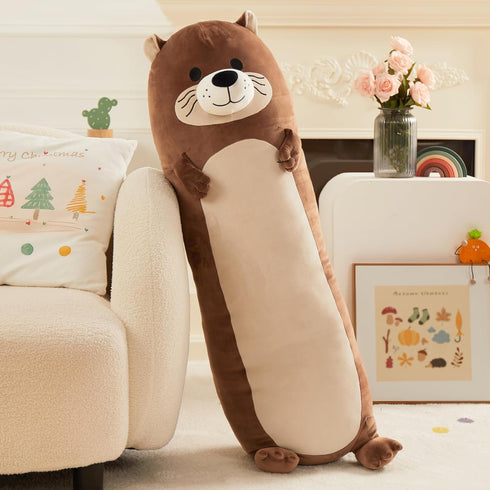 Pillow,39.5" Tezituor Long Otter Plush Giant Otter Stuffed Animal Soft Cuddly Sea Otter Long Body Pillow Sleeping