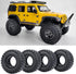 4pcs Micro Rubber Crawler Tires 1.0" for SCX24 Gladiator Bronco C10 JLU Deadbolt B17 Axial 1/24 RC Crawler
