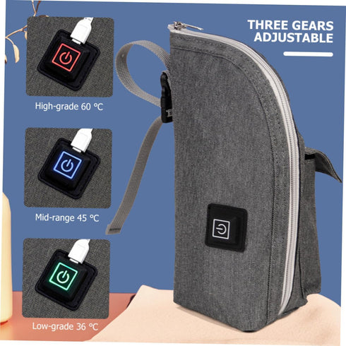 Portable Car Bottle Warmer for Travel Baby Bottle Heating Bag Temperature Control Insulated Milk Storage Compact