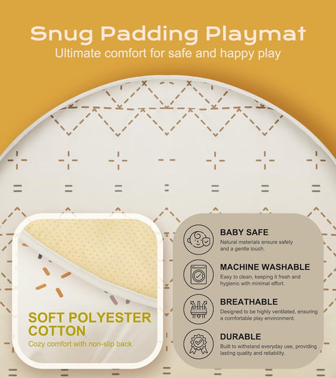 Tummy 6 12 Time Activity Mat, Macrame Baby Play Gym Mat with Detachable Toys and Milestone Cards for Stage-Based