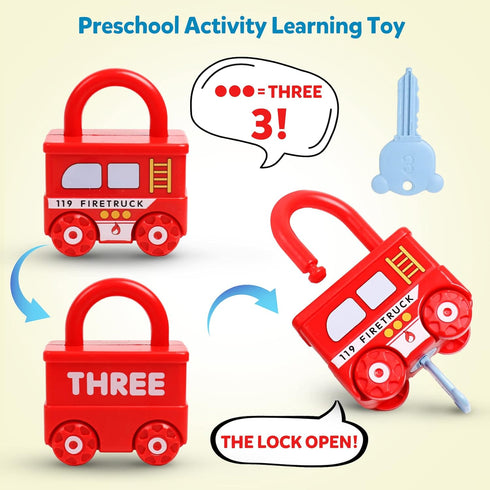 Montessori Learning Toys Sorting & Matching Locks and Keys, Sensory Car Activity for Kids Age 2-5