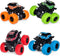 LONANDY 4 Pack Monster Truck Toys - Friction Powered Push and Go Toy Cars, Stunt Toy Vehicles for Kids Ages 3+