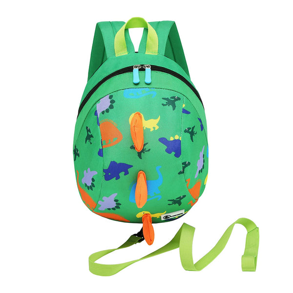 DB Dinosaur Mini Backpack with Leash for Toddlers, Children Kids Baby Harness Bookbag (Green)