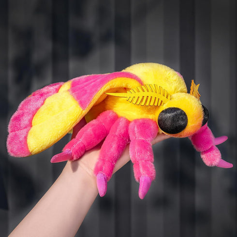 Giant Rosy Maple Moth Plush - Lifelike 26" Stuffed Animals, Realistic Soft Pink Big Wings Moth Toys for Kids