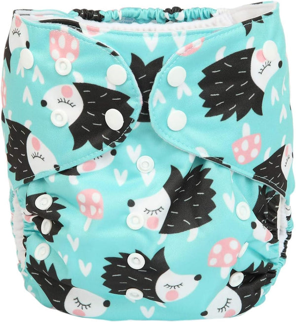 Junior Big Cloth Diaper Pocket, Reusable Washable Baby Toddler, 2 to 7 Years Old (Hedgehog)