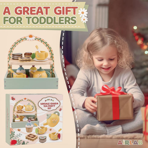 Sets 3-5 Playset 3 4 5 6 Wooden Tea for Little Girls Play Food Cake Toys Toddlers Kitchen Accessories Pretend Play