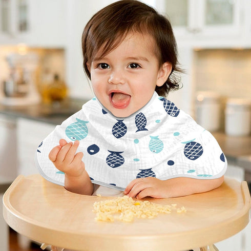 YEGAME Set 1 11 22 Inch Muslin Baby Burp Cloths of - Fish Super Absorbent Cotton Burping Rags Soft Baby Washcloths