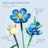 Set, 766 PCS-JJ9240 Flower Bouquet Building Blocks Creative Blue Tulip Artificial Flower Plant Models, Home Decor