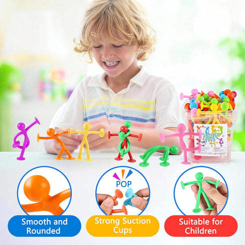 50 Pack Set,Humanoid GOLDGE Suction Cup Fidget Toys Sensory Toys for Kids with Autism, ADHD, & Stress Relief, Bath