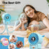 AMTIFO Blue Baby Fan - USB Rechargeable, Quiet, Adjustable Speed, Portable Cooling Fan for Baby Stroller, Car Seats