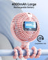 4 360 SWEETFULL Portable Stroller Fan with LED Display, Speed Rechargeable Mini Clip On Fan, Rotate Flexible Tripod