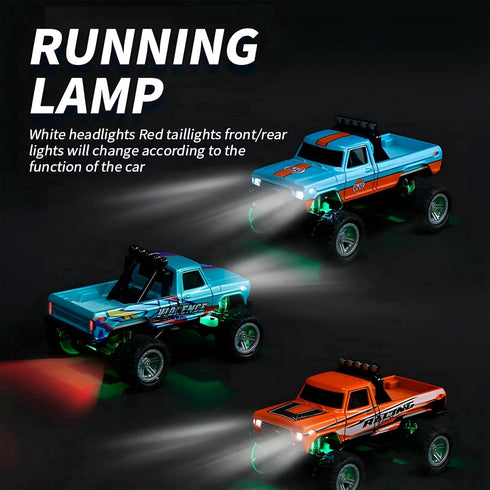 EXVQMU 1/64 2.4Ghz Mini RC Car, Scale Mini Remote Control Monster Truck with Trailer, & APP Remote Control
