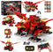 HOGOKIDS 5-in-1 Dragon Robot Building Toys with 6 Lighting Colors & 5