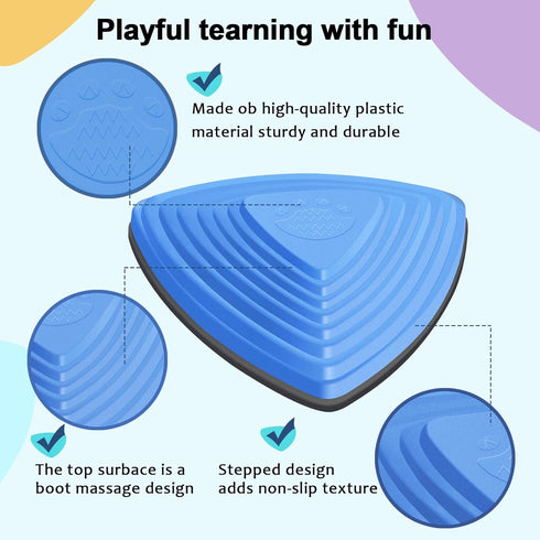 Non-Slip Stepping Stones for Kids, 6 Pcs Macaron Balance River Stones for Indoor & Outdoor Obstacle Courses, Sensory