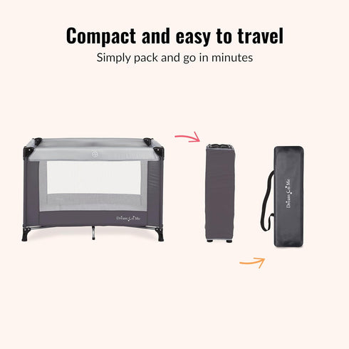 Dream On Me Nest Portable Playard , Award-Winning Lightweight Travel Playpen for Baby. Quick Fold, Mesh Sides, Foldable
