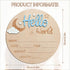 Mindow 5.9 Inch Baby Announcement Sign, Wooden Hello World Newborn Sign Boy, Moon and White Cloud Decoration, Baby Name