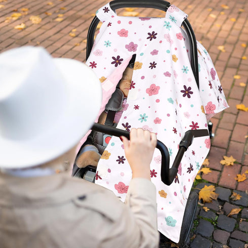 Pea Pod Car Seat Cover for Baby, Infant Carseat Cover with Peekaboo Opening Design Car Seat Canopy Cover, Nursing Cover
