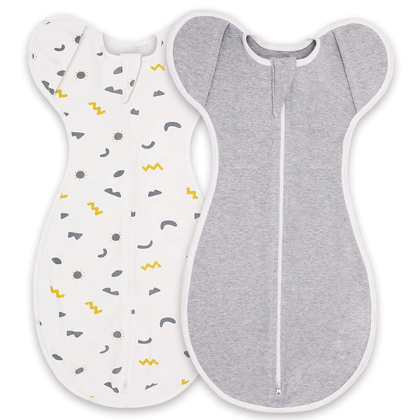 Swaddle Newborn Age 3-6 Months, 2-Pack Newborn Swaddle Sack with 2 Way