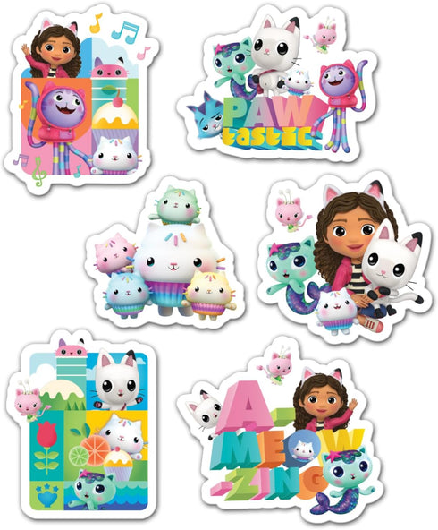 Gabby's Dollhouse Mega Pack 01.70.22.036 | Three Types of Stickers (Around 150 Total) | Reusable on Non-Porous Surfaces