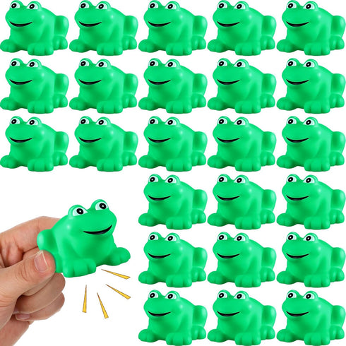 Zubebe Rubber Frogs Squeak and Floating Bath Toy, Baby Shower Swimming Bathtub Toys for Boys Girls