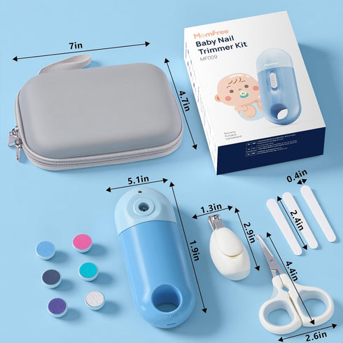 4-in-1 Trimmer Set Baby Nail File Electric, Battery Powered Baby Nail Electric with Storage Case & Night Light