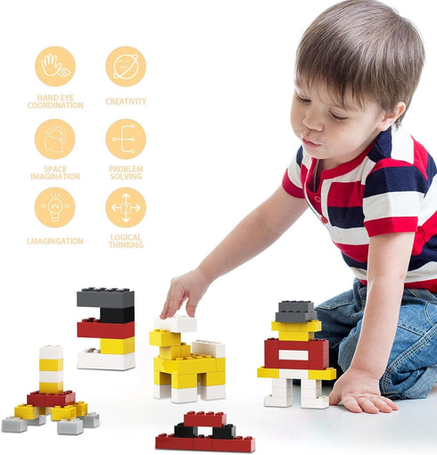 100 Piece Sky Blue Bricks Bulk - 12 Size Classic Building Blocks Compatible with Lego Parts (Color: Sky Blue)