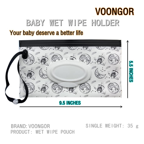 Portable Refillable Wet Wipe Pouch, Reusable Travel Wipes Holder & Case, Lightweight Flushable Diaper Wipes Container