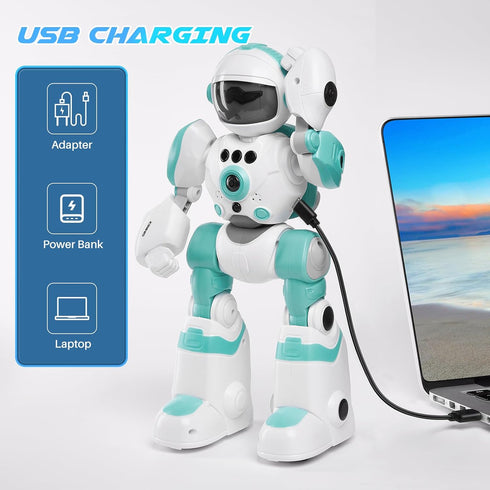 Programmable SIMREX Kids Robot Toys, Remote Control Robot, Robot with Recorded Voice Music Dance Gesture Control, Gift