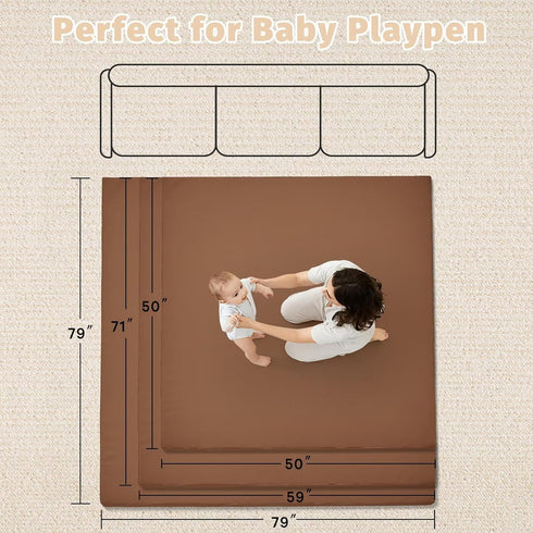 50 50 Tummy Waterproof Baby Play Mat for Floor Memory Foam * Cushion Playpen Playmat Time Crawling Mat Nursery Rug