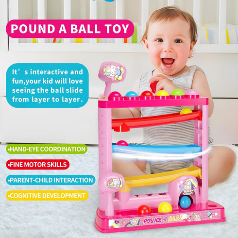 OCHIDO Montessori Toys for Kids 3+, Pound A Ball Toys with Hammers and Balls, Educational Gifts for Girls