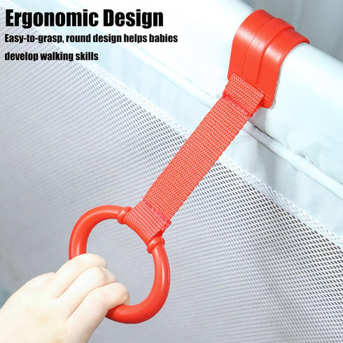 8 PandaEar PCS Baby Pull Up Rings, Toddler Walking Exercise Stand Up for Playpen & Crib, Infant Cot Hanging Rings