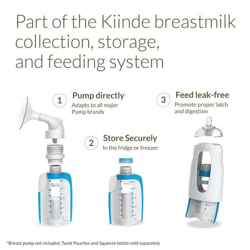 Kiinde Twist Active Latch Nipples - Medium Flow for Breast Milk or Formula Feeding, 2 Pack