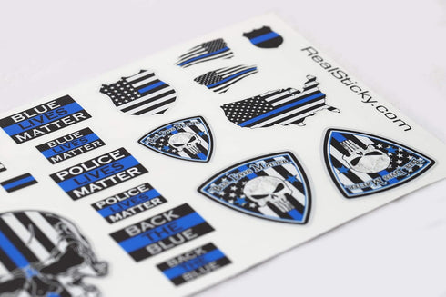 215 Decals, Graphics, Skins & Stickers 1:10 Police Blue Line Scale Sticker Sheet Remote Control R/C Car Truck Body Back