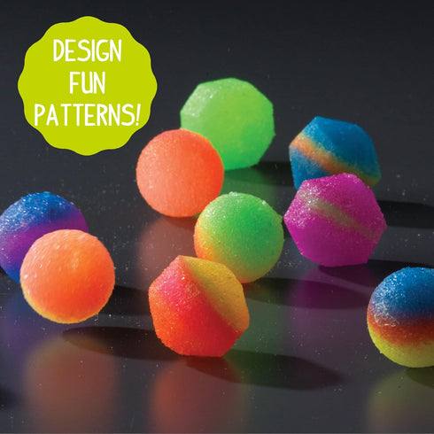 Made By Me Glow In The Dark Powerballs - DIY STEM Kit, Make 18 Bouncy Crystal Power Balls, Multicolored