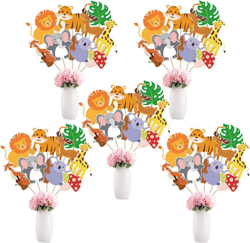 HOWAF 27 Pieces Jungle Animal Themed Party Decorations - Adorable Animal Cutouts, Paper Cutouts for Birthday Party