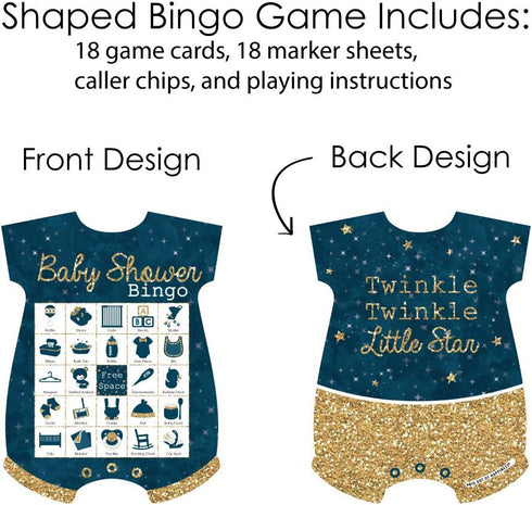 Twinkle Twinkle Little Star Bingo Cards and Markers - Big Dot of Happiness Baby Shower Game - Set of 18